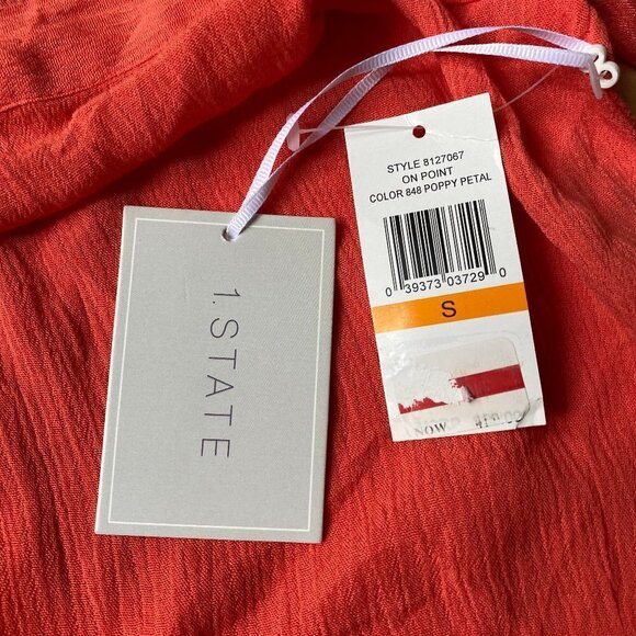 𝅺1. State Top Off the Shoulder "Poppy Petal" Small - Picture 6 of 7